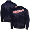 Minnesota Twins Wordmark Full-Snap Satin Varsity Navy Jacket 2