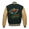 Minnesota Wild Letterman Logo Varsity Jacket 1