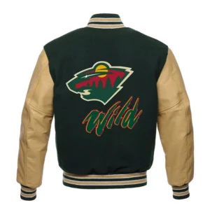 Minnesota Wild Letterman Logo Varsity Jacket 1