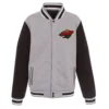 Minnesota Wild Two Tone Gray Varsity Jacket