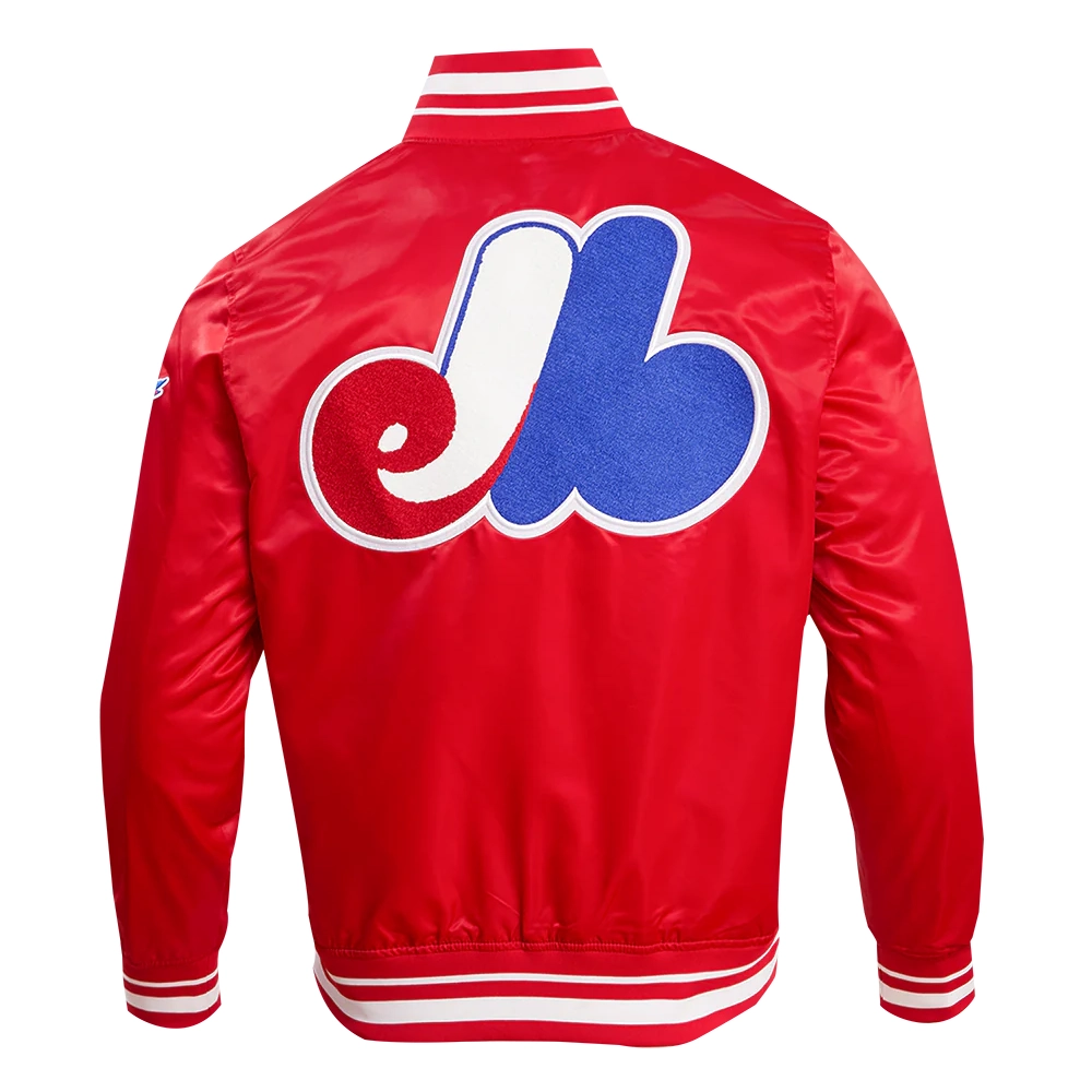 Montreal Expos Retro Classic Full-Snap Satin Varsity Jacket – Red 1