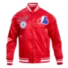 Montreal Expos Retro Classic Full-Snap Satin Varsity Jacket – Red