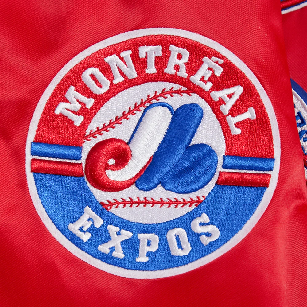 Montreal Expos Retro Classic Full-Snap Satin Varsity Jacket – Red 7