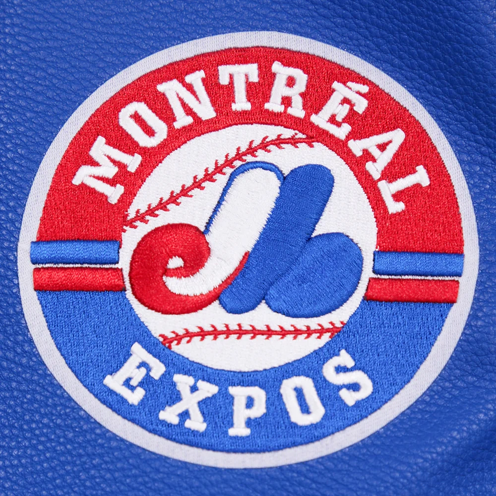 Montreal Expos Retro Classic WhiteBlue Wool & Leather Varsity Jacket 7