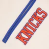 NBA New York Knicks Retro Classic Wool and Leather Blue and White Varsity Jacket 3