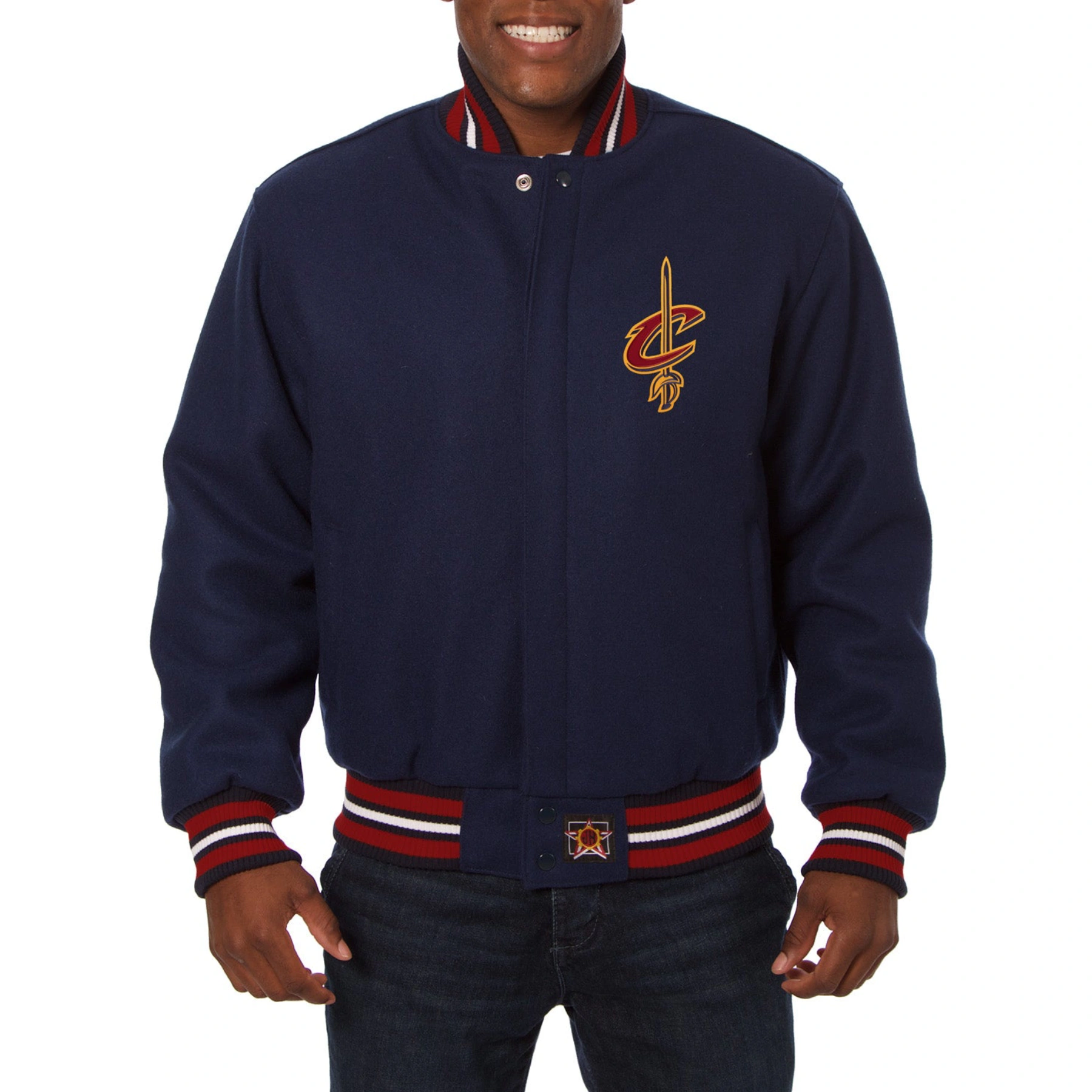 Navy Blue Cleveland Cavaliers One Color Varsity Jacket