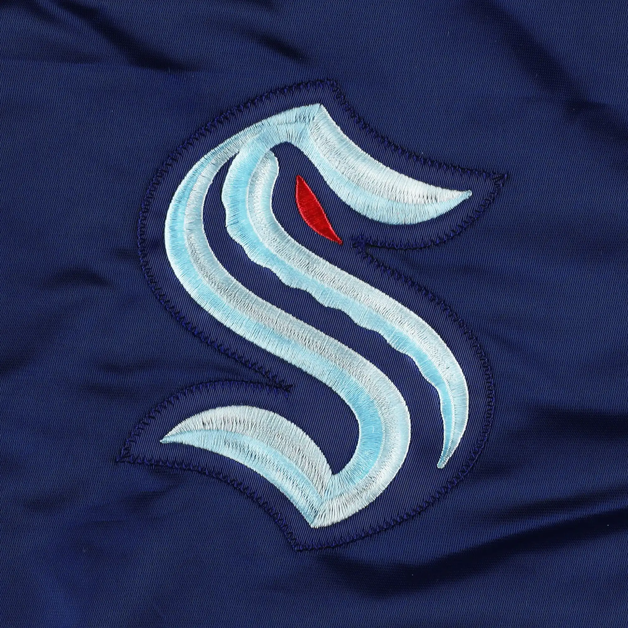 Navy Blue Seattle Kraken Varsity Jacket 2