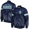 Navy Blue Seattle Kraken Varsity Jacket 3