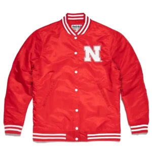 Nebraska Cornhuskers Monogram Logo Varsity Jacket Red