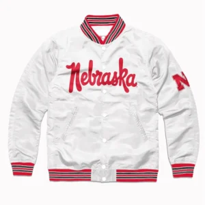 Nebraska Cornhuskers Script Bomber Varsity Jacket