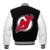 New Jersey Devils Black Letterman Wool Varsity jacket 1