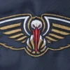 New Orleans Pelicans Leader Red and Navy Satin Varsity Jacket 2