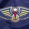 New Orleans Pelicans Script Tail Navy Blue Satin Varsity Jacket 5