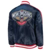 New Orleans Pelicans The Offensive Navy Satin Varsity Jacket 1