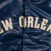 New Orleans Pelicans The Offensive Navy Satin Varsity Jacket 3
