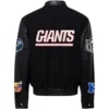 New York Giants Jeff Hamilton Black Varsity Jacket 1