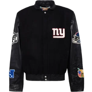 New York Giants Jeff Hamilton Black Varsity Jacket