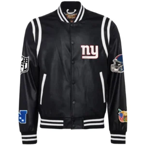 New York Giants Jeff Hamilton Classic Rib Black Varsity Jacket