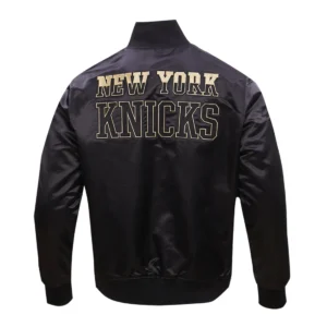 New York Knicks Black & Gold Varsity Black Jacket 3