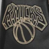New York Knicks Black & Gold Wool & Leather Varsity Black Jacket 7