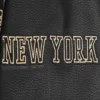 New York Knicks Black & Gold Wool & Leather Varsity Black Jacket 8
