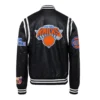 New York Knicks Leather Black Varsity Jacket 1