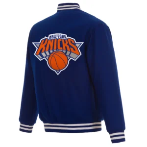 New York Knicks One Color Varsity Blue Jacket 1