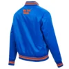 New York Knicks Script Tail Blue Varsity Jacket 2