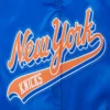 New York Knicks Script Tail Blue Varsity Jacket 4