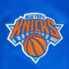 New York Knicks Script Tail Blue Varsity Jacket 5