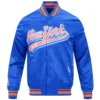 New York Knicks Script Tail Blue Varsity Jacket