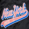 New York Knicks Script Tail Ribbed Knitted Black Varsity Jacket 6