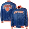 New York Knicks The Offensive Blue Varsity Jacket 1