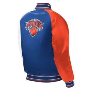 New York Knicks Tri-Color Royal Varsity Jacket 1