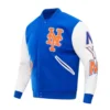 New York Mets Classic Logo Wool & Leather Varsity Jacket 2