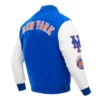 New York Mets Classic Logo Wool & Leather Varsity Jacket 3