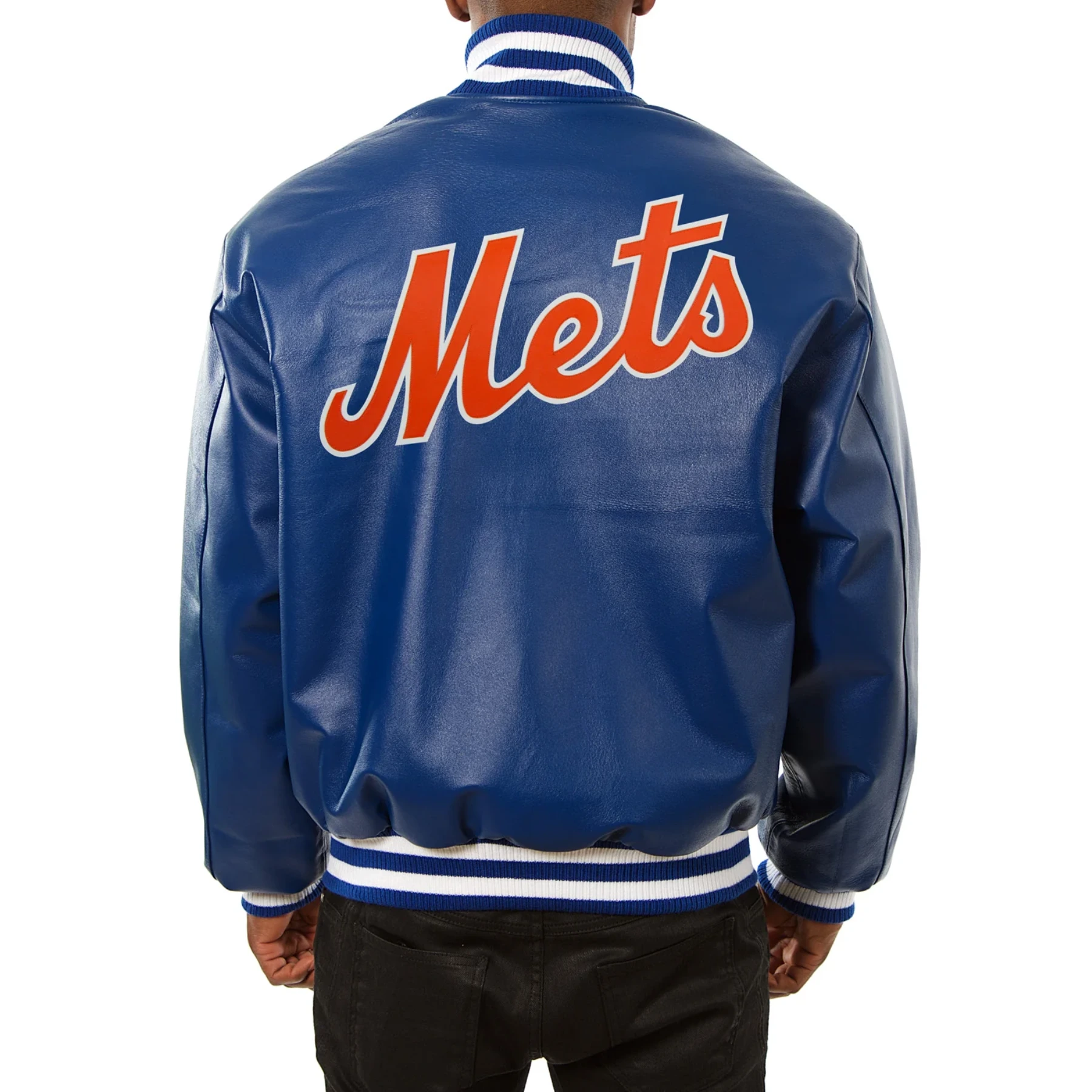 New York Mets Full Blue Full Leather Varsity Jacket 2