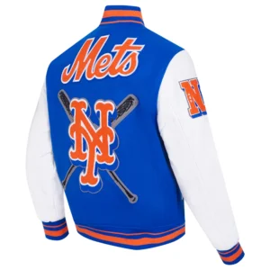 New York Mets Mashup Wool & Leather Varsity Jacket 1