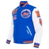 New York Mets Mashup Wool & Leather Varsity Jacket