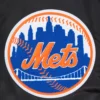 New York Mets Old English Full-Snap Black Satin Varsity Jacket 5