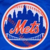 New York Mets Old English Full-Snap Satin Varsity Jacket – Blue 3
