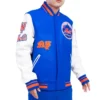 New York Mets Old English Wool & Leather Varsity Jacket 2