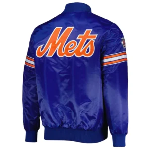 New York Mets Pick & Roll Full-Snap Satin Varsity Jacket 1