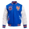 New York Mets Retro Classic Blue & White Varsity Jacket 2
