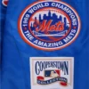 New York Mets Retro Classic Full-Snap Satin Varsity Blue Jacket 4