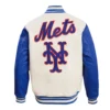 New York Mets Retro Classic Wool & Leather Varsity Jacket 1
