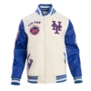 New York Mets Retro Classic Wool & Leather Varsity Jacket