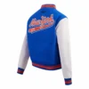 New York Mets Script Tail Women’s Wool & Leather Varsity Jacket 3