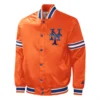 New York Mets Slider Full-Snap Satin Varsity Jacket – Orange