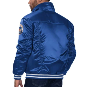 New York Mets Team Varsity Satin Trucker Jacket – Blue 1